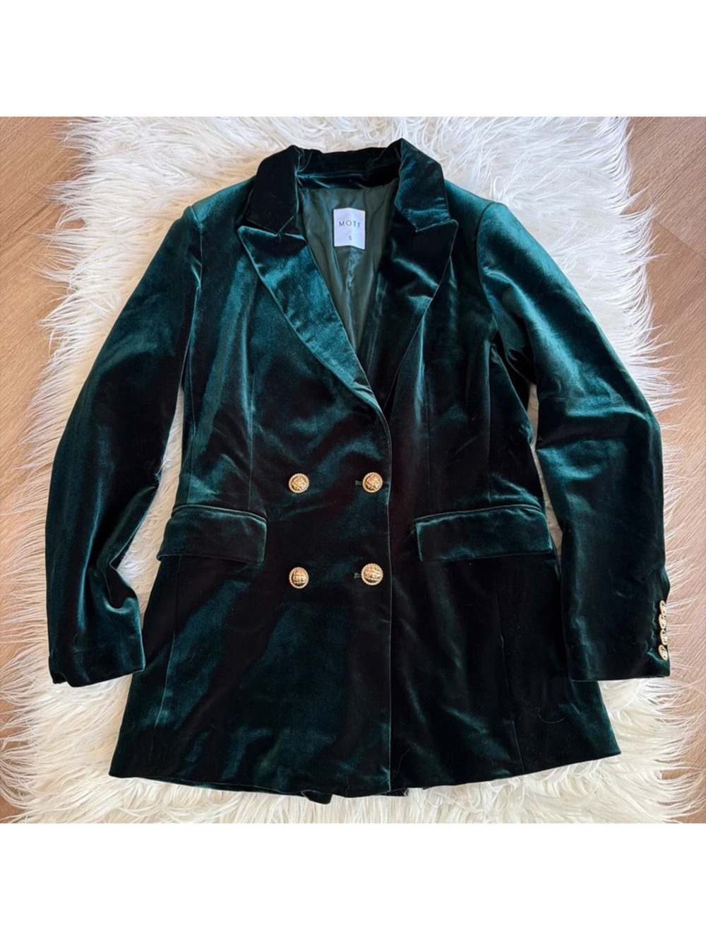 Motf Emerald velvet blazer  size S